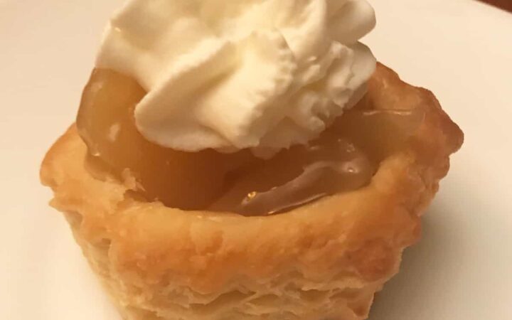 Apple Pie Puff Pastry Recipe on a plate square image