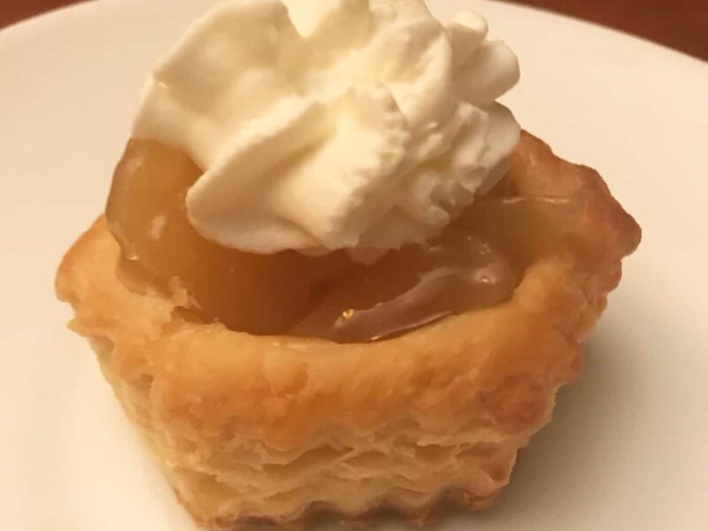 Apple Pie Puff Pastry Recipe on a plate square image