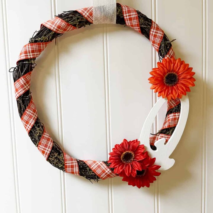 DIY Small Fall Grapevine Wreath Project - square image by Sabrina's Organizing