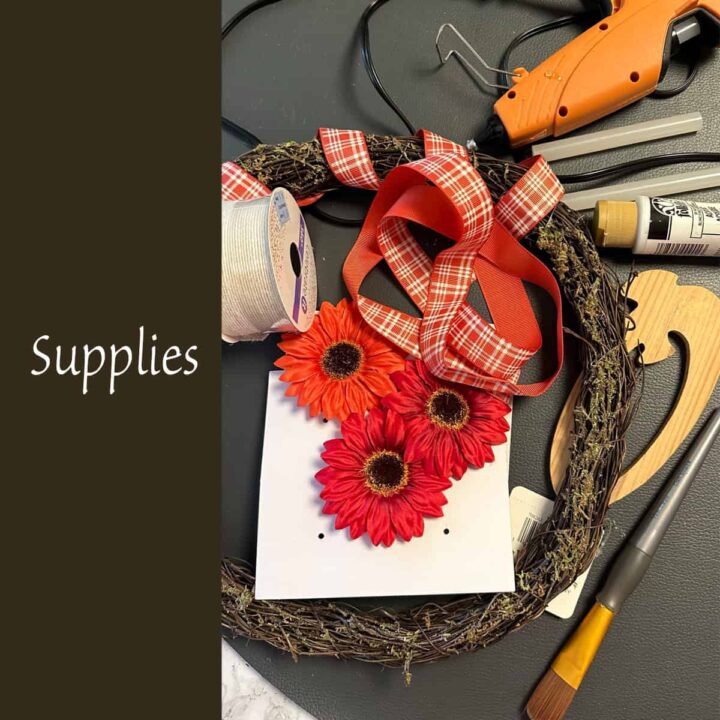 DIY Small Fall Grapevine Wreath Project Supplies