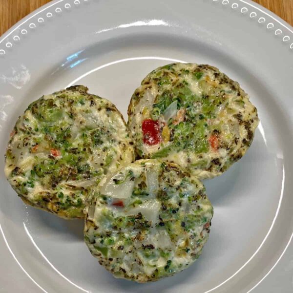 Healthy Egg White Muffins Recipe with Broccoli roasted peppers and