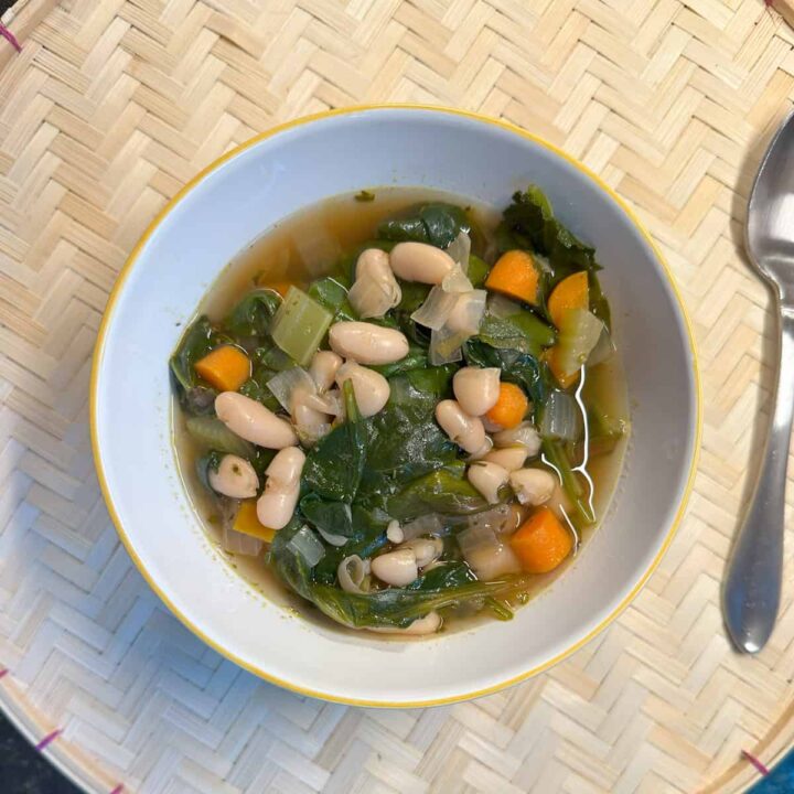 Tuscan Bean Soup Recipe - Square image - Created by Sabrina's Organizing Recipes