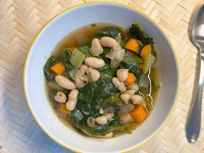 Tuscan Bean Soup Recipe - Square image - Created by Sabrina's Organizing Recipes