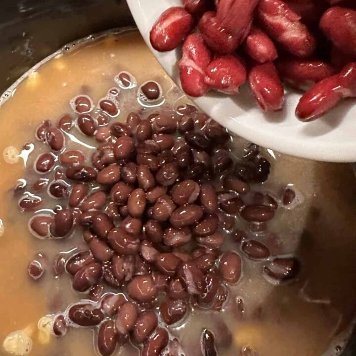 Add black beans and red beans to slow cooker
