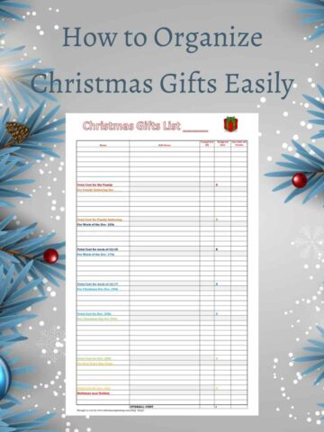 How to Organize Christmas Gifts Easily with checklist on image - featured square image