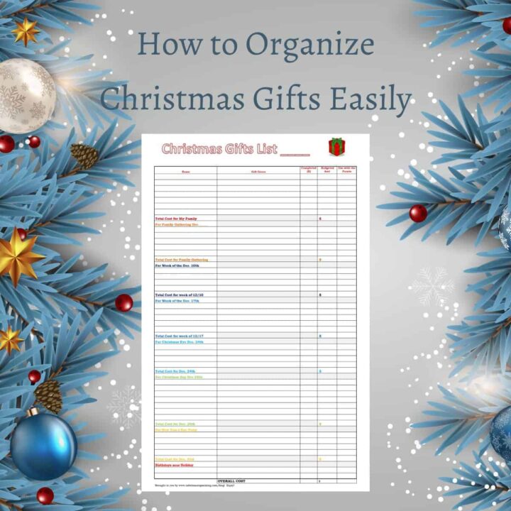 How to Organize Christmas Gifts Easily with checklist on image - featured square image