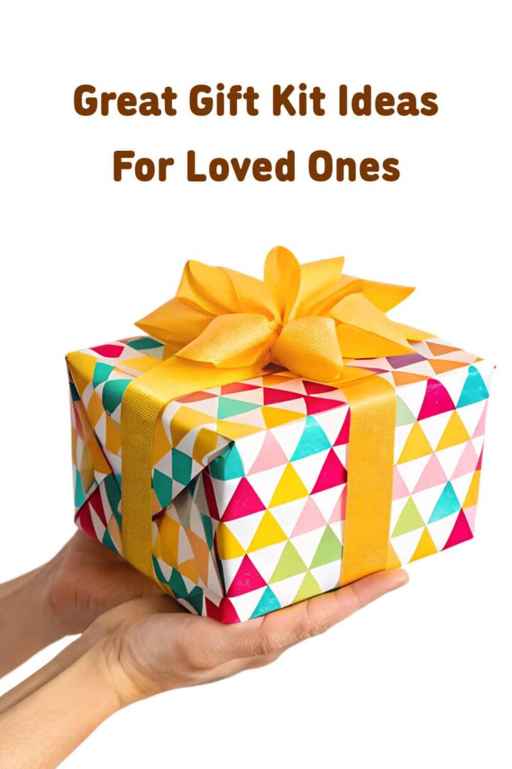 pinterest sized image with the gift in hands of someone and the title at the top center
