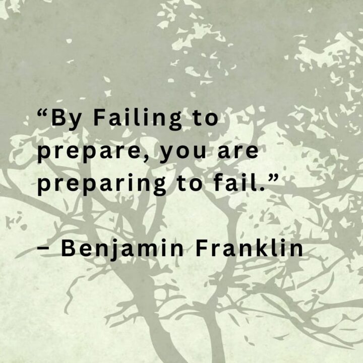 by Failing quote by Benjamin Franklin with tree in background