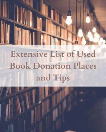 Extensive List of Used Book Donation Places and Tips - bookshelves with books on them - featured image
