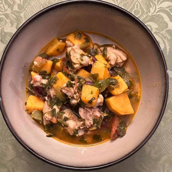Chicken Sweet Potatoes Bean Stew Recipe - labeled image
