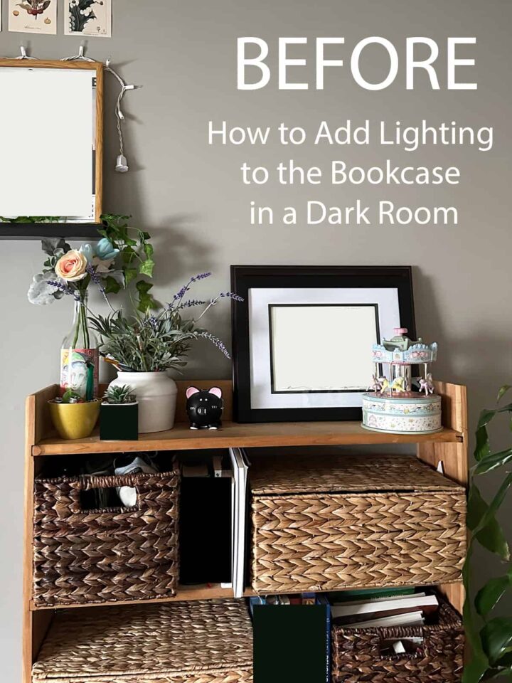 How to Add Lighting to the Bookcase in a dark room - featured image with title