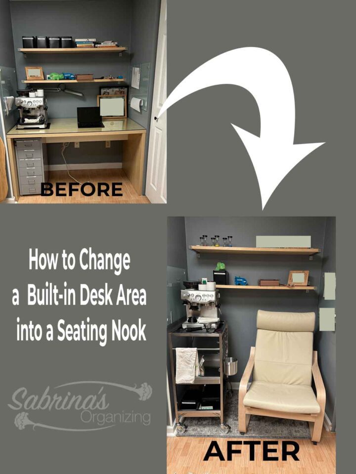 How to Change a Built-in Desk Area into a Seating Nook