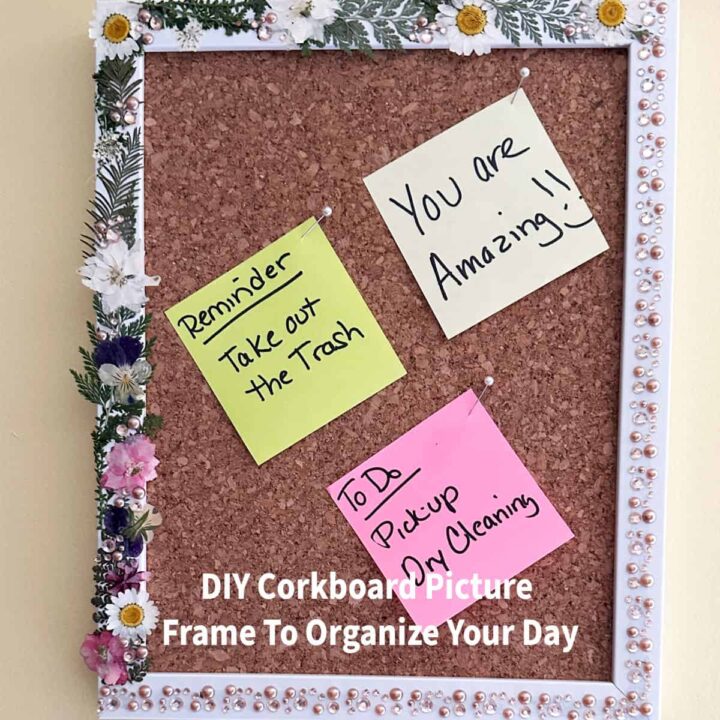 DIY Corkboard Picture Frame to Organize Your Day Square image