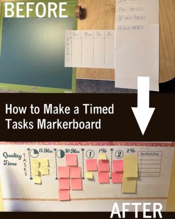 How to Make a Timed Tasks Markerboard - Before and After featured