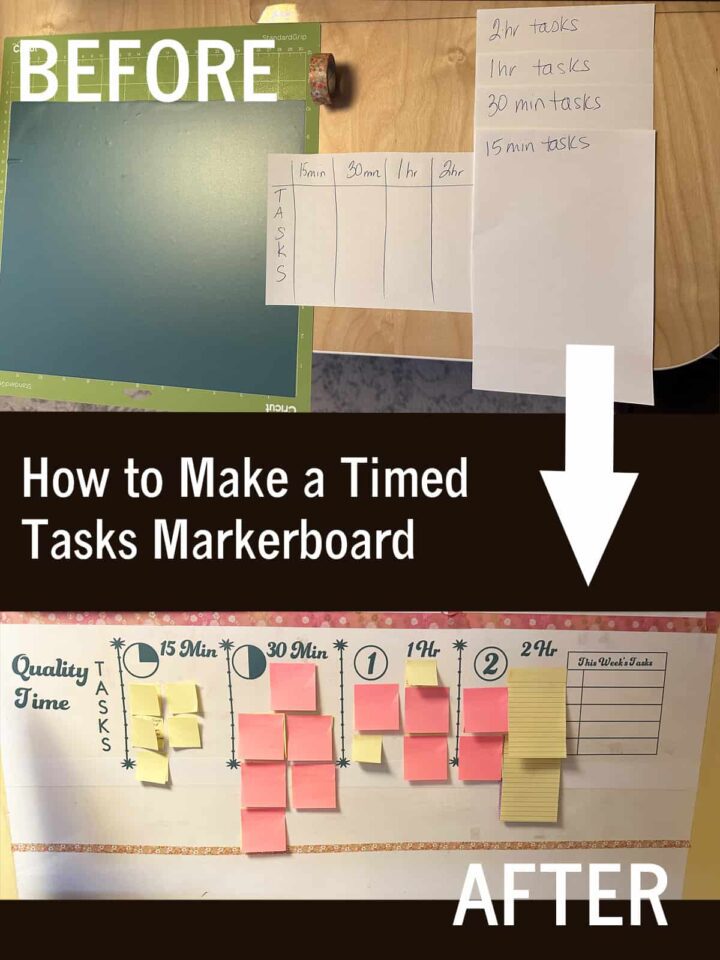 How to Make a Timed Tasks Markerboard - Before and After featured