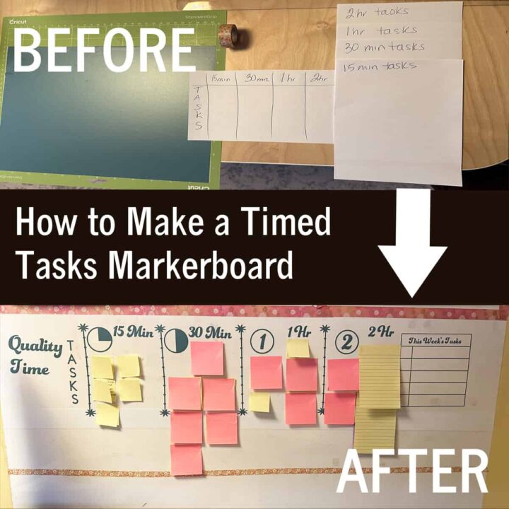 How to Make a Timed Tasks Markerboard - Before and After square image