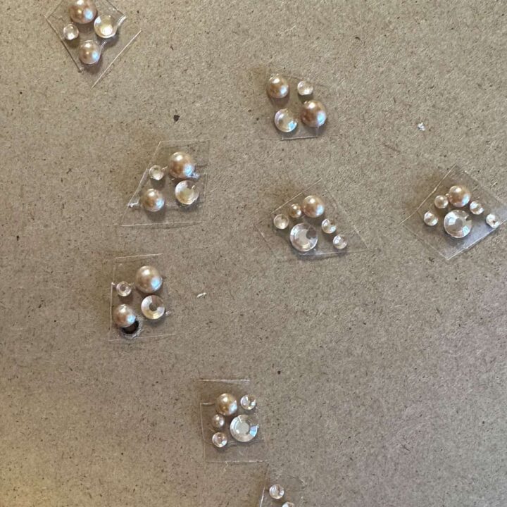 Cut gem stickers and add over flowers