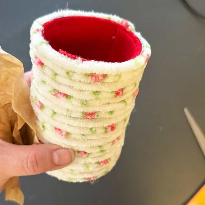 Add felt to inside of yarn can