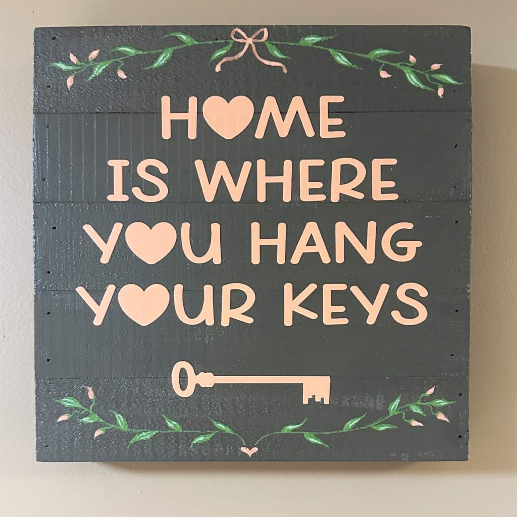 Hanging Wood Sign to Hide Key - DIY Project square image