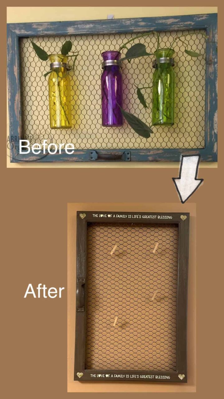 Before and after image DIY Photo Board