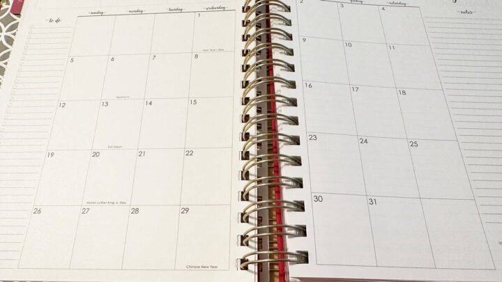 Monthly Calendar in Personal Planner