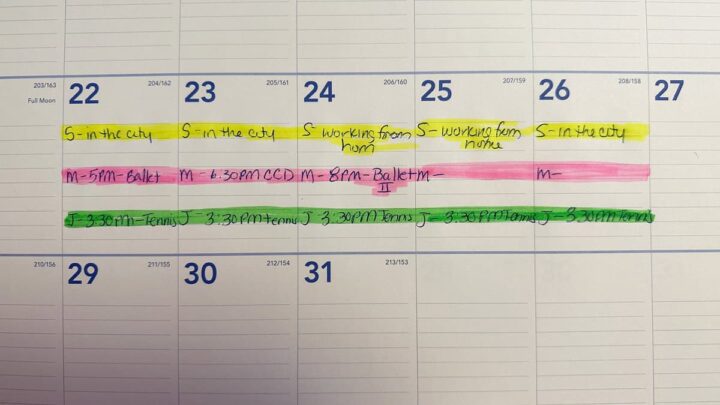 Week Calendar with highlighter