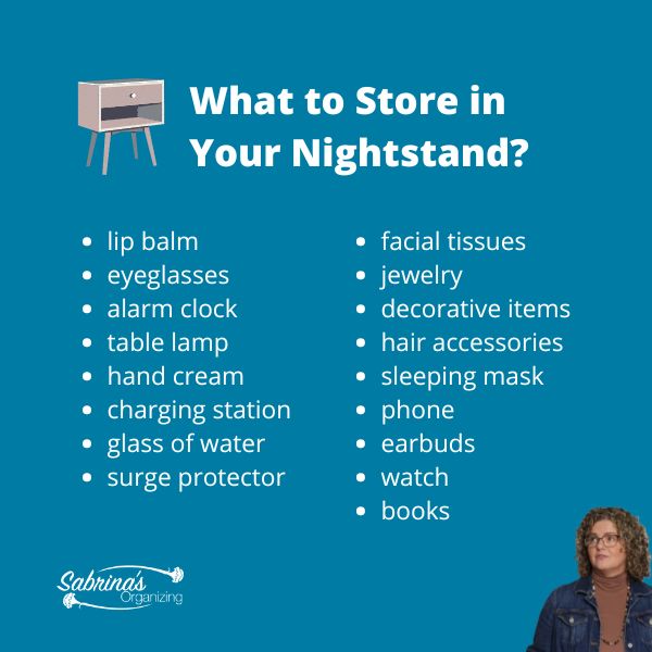 What to store in your nightstand - list of items to share with others