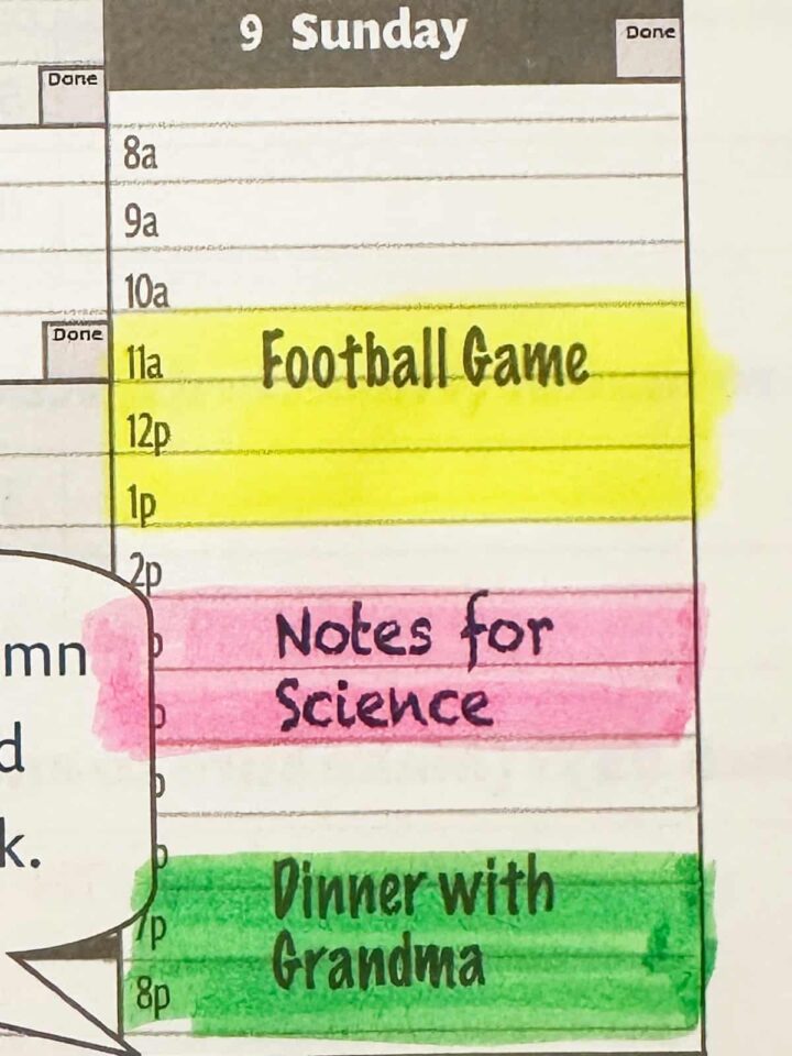 highlight blocks of times with different color