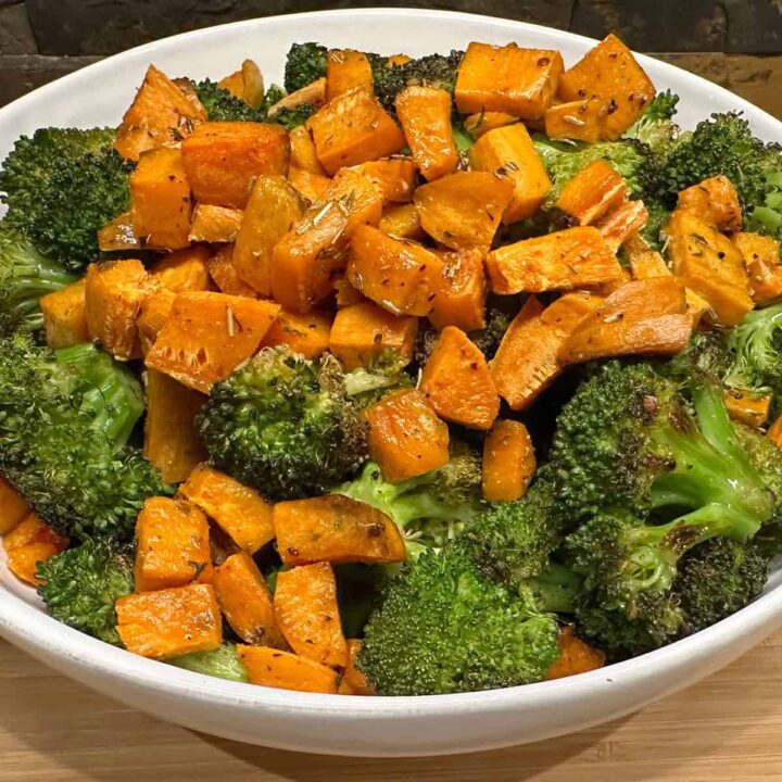 Roasted Broccoli and Sweet Potato Recipe no title