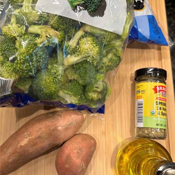 Ingredients for this broccoli and sweet potato recipe