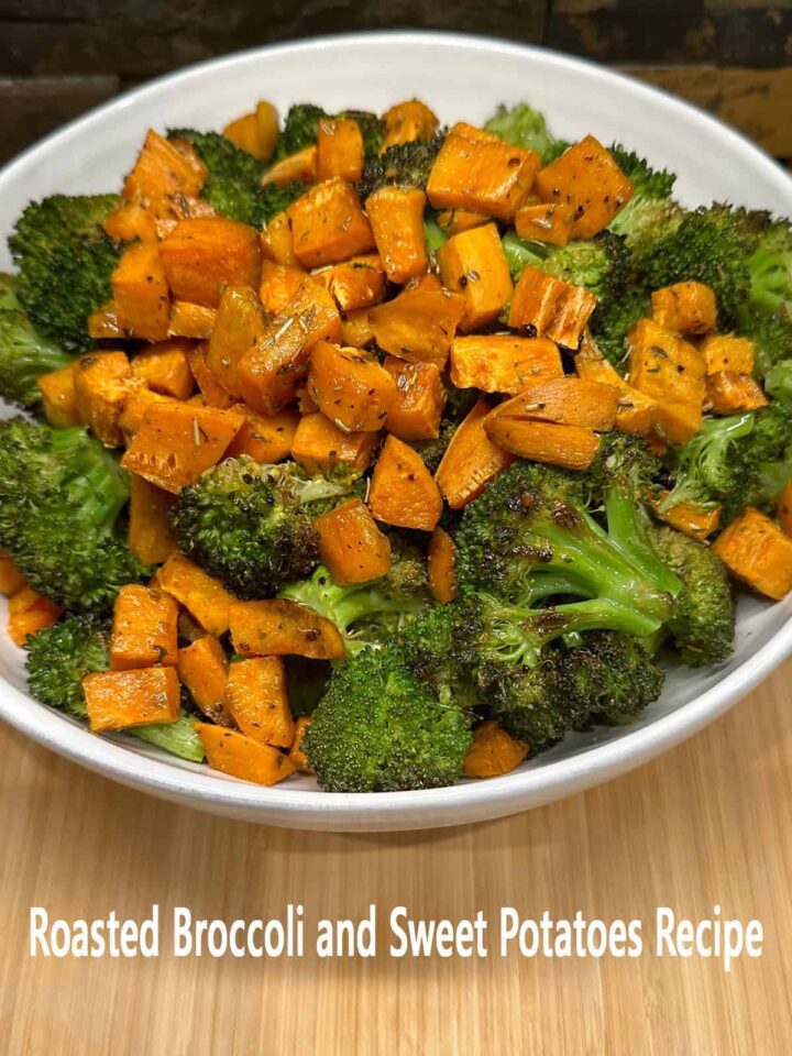 Roasted Broccoli and Sweet Potato Recipe for pinterest