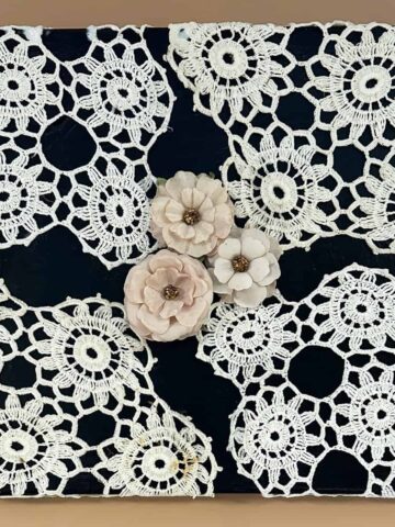 Repurposing Doily on Canvas Wall Art Craft Project square image