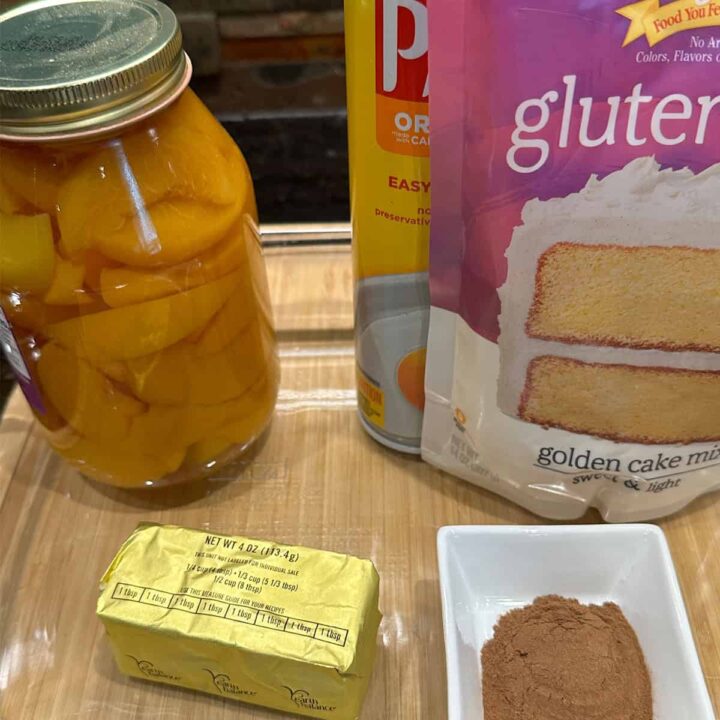 Dairy Free Gluten Free dump cake recipe ingredients