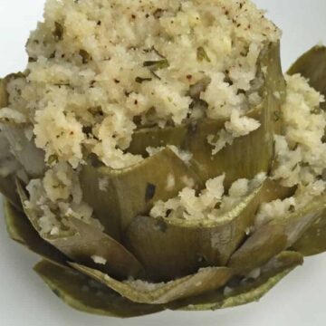 Artichoke stuffed Recipe in a plate