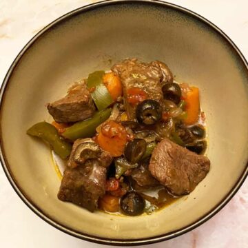 Beef Stew with Carrots in a bowl