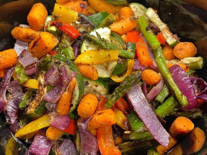 summer roasted vegetables on a plate