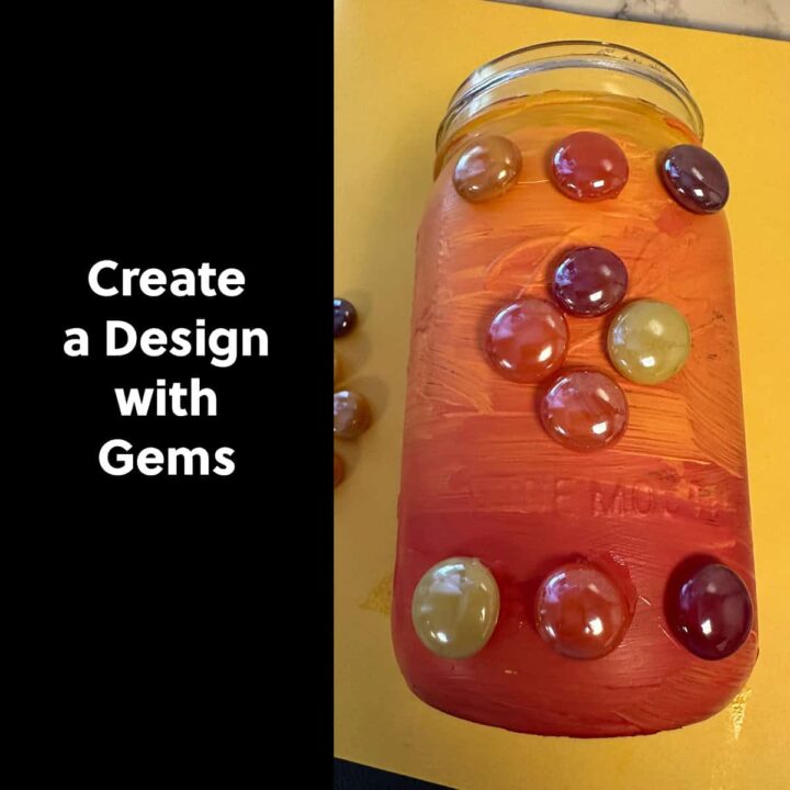 design the gems on the mason jar