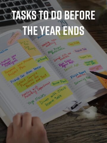 a planner with title overlay: Tasks to do before the year end