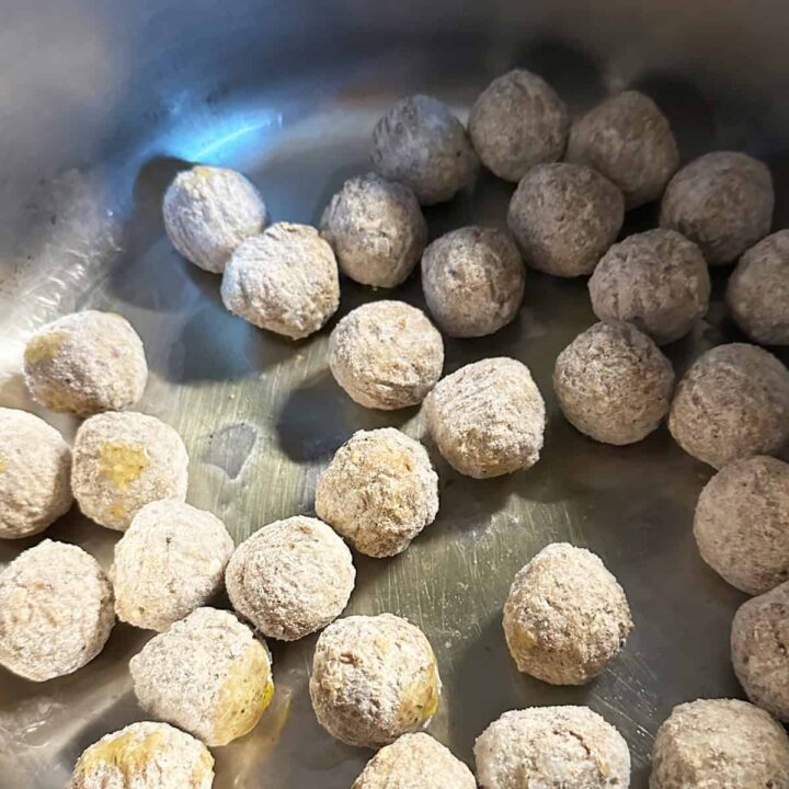 frozen meatballs in dutch oven square image