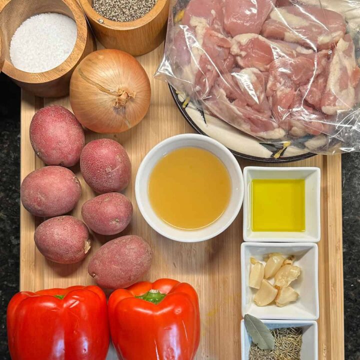 All the ingredients placed on a cutting board