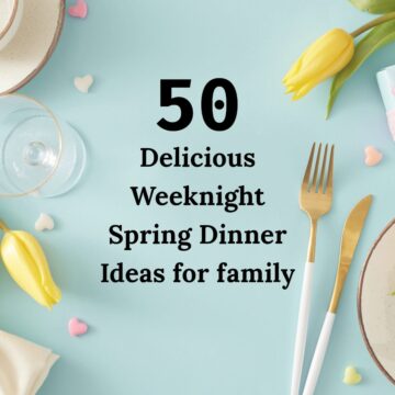 fork and knife and the title laying in the center - square image