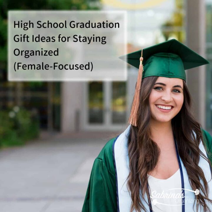 a girl in cap and gown smiling and the title of this post at the top left corner of square image
