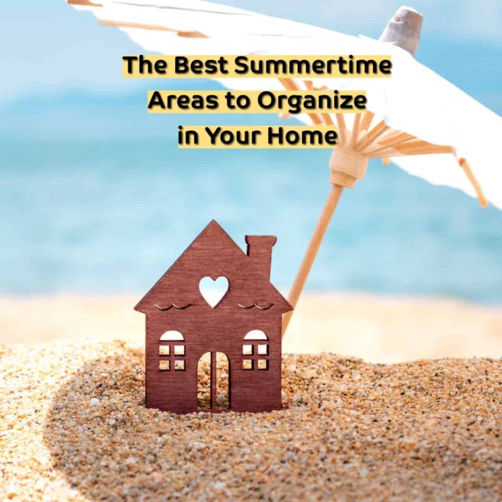 a house on the beach with an umbrella and the title of the post in the center - square image