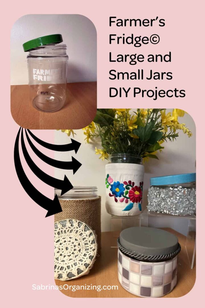 the before and after of all four jars small and large -pinterest image
