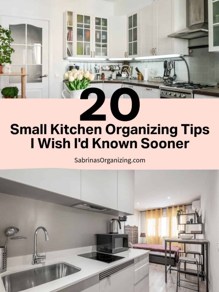 small kitchen image on the top and bottom - title in the center with a large 20 at the top of the title. - pinterest image
