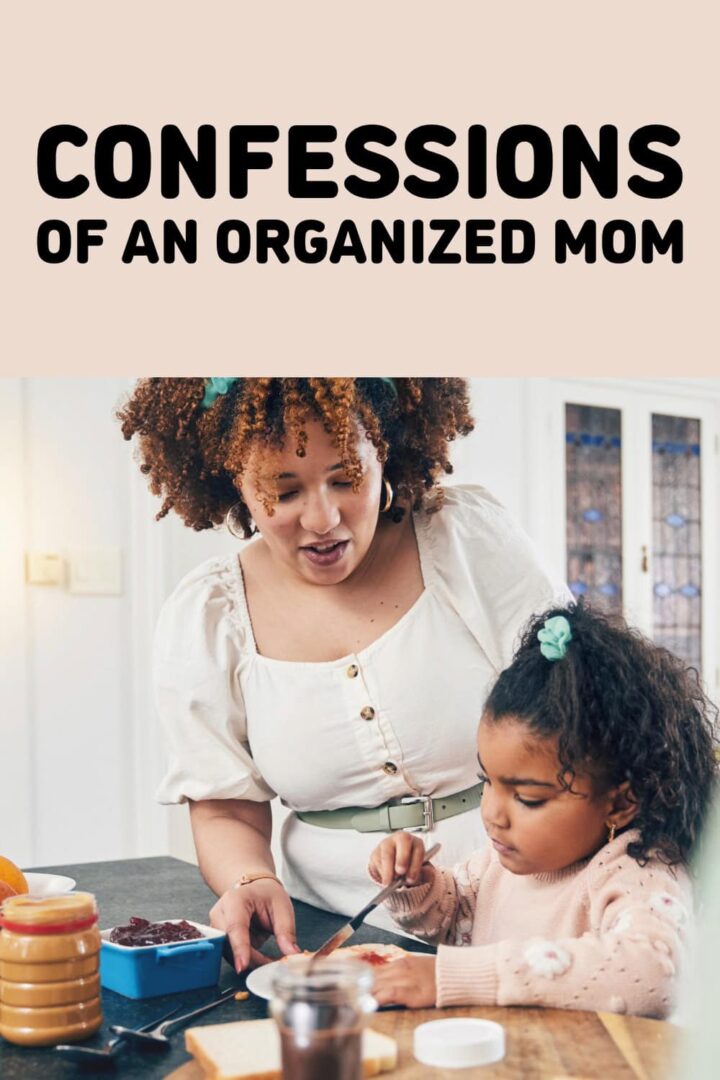 a mom and kid making lunch together with title at the top center - pinterest image