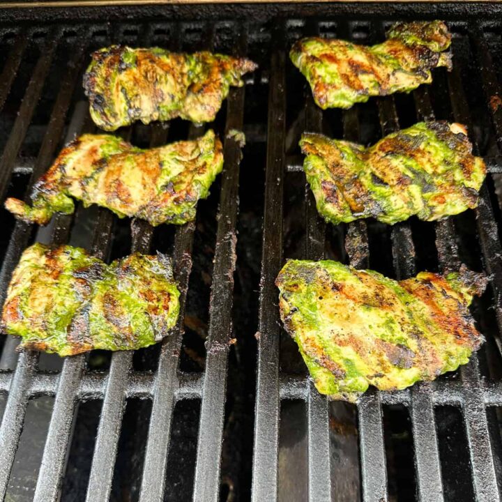 chicken thighs on the grill
