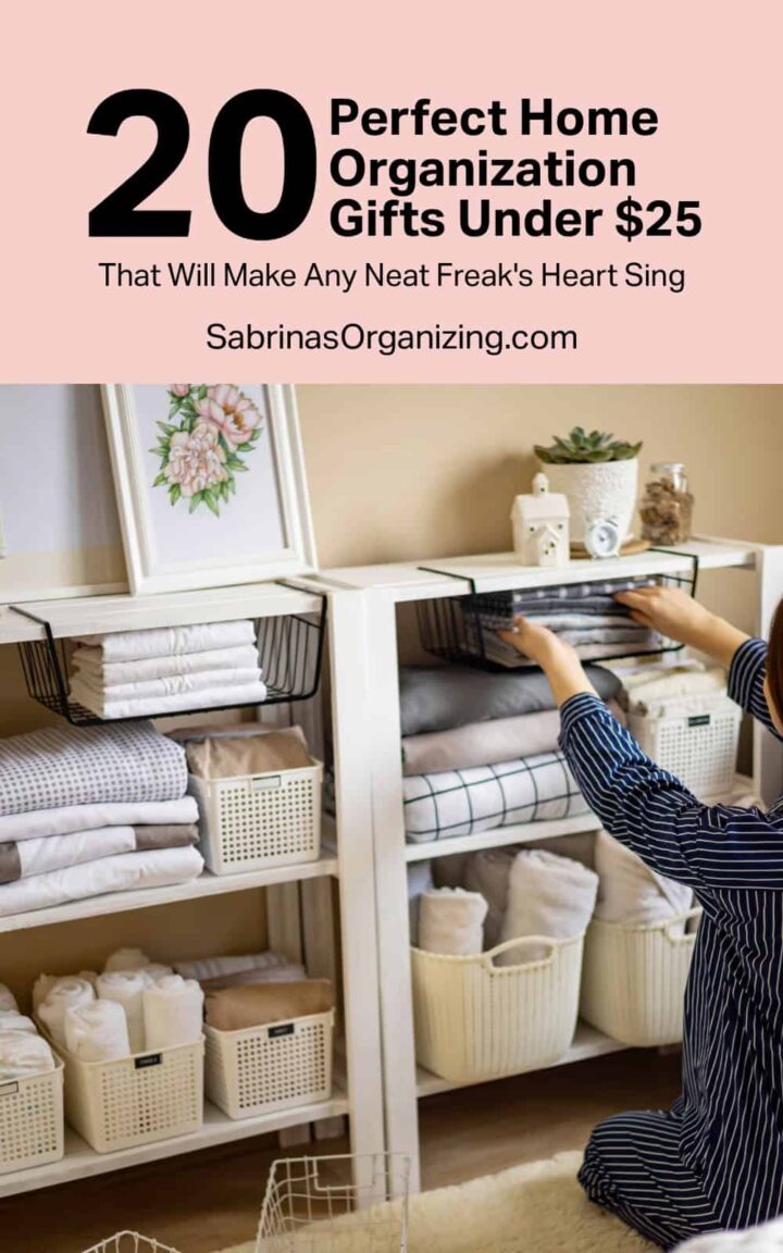 a cubby system for a mom who is fixing the shelves bins with the title at the top center - pinterest image