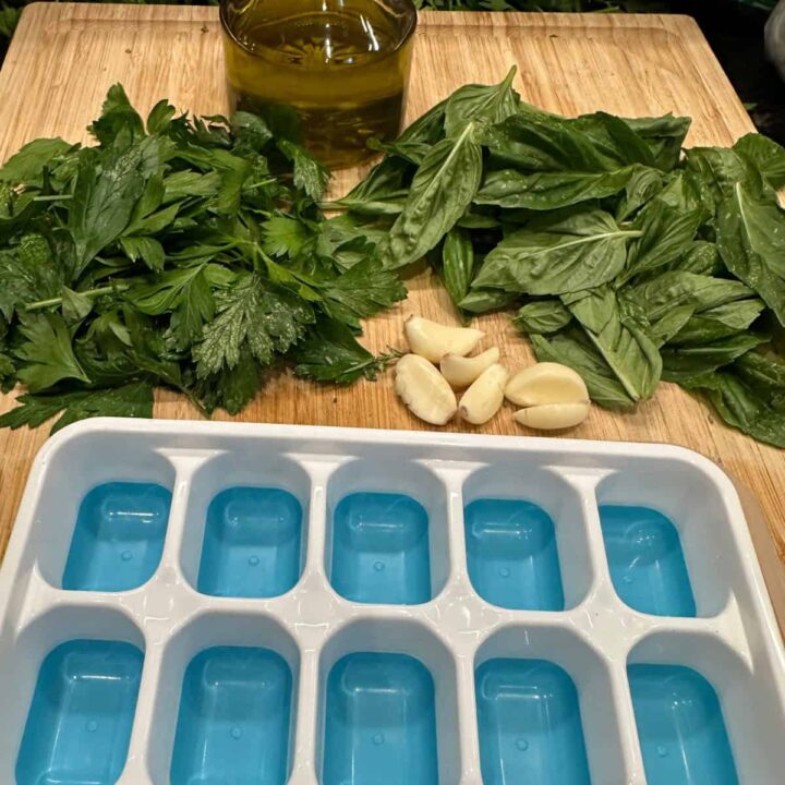 Olive Oil garlic basil parsley supplies - square image