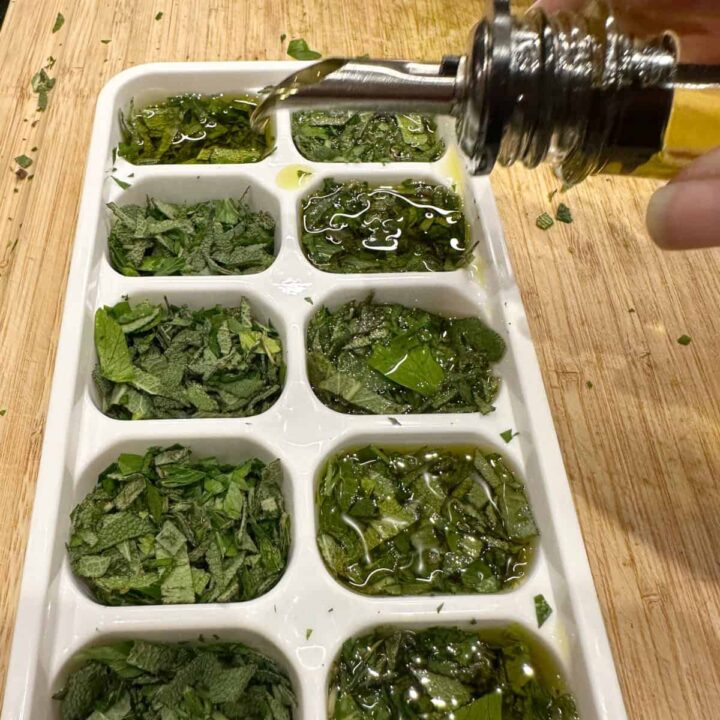 Sage Parsley Thyme and Olive Oil Herb Bomb Recipe cover with Olive Oil - square image